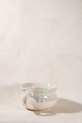 Load image into Gallery viewer, Antique Single Handle Cream + Pale Blue Spongeware Mixing Bowl
