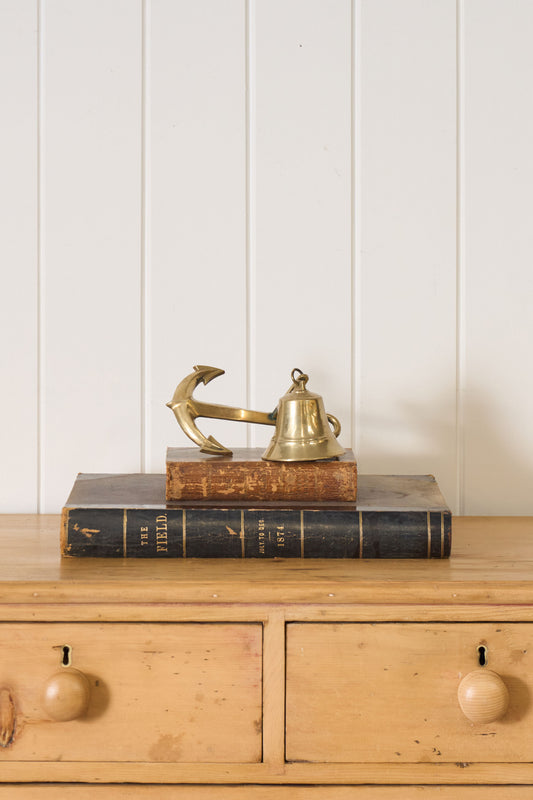 Vintage Brass Wall Anchor with Bell