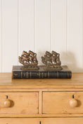 Load image into Gallery viewer, PAIR of Vintage Cast Iron Galleon Ship Bookends
