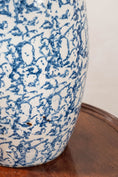 Load image into Gallery viewer, 19th Century Blue + White Tall Spongeware Pitcher
