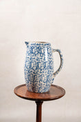 Load image into Gallery viewer, 19th Century Blue + White Tall Spongeware Pitcher
