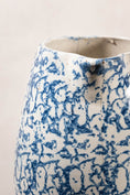 Load image into Gallery viewer, 19th Century Blue + White Tall Spongeware Pitcher
