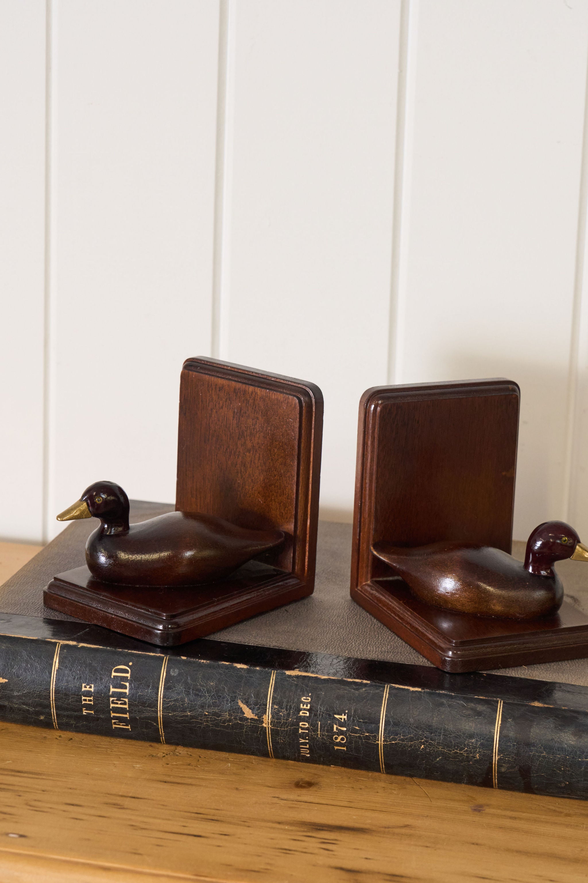Wooden Duck Bookends