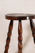 Load image into Gallery viewer, Antique French Bobbin Round Stool with Lacquer Top Coat
