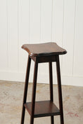 Load image into Gallery viewer, Vintage English Oak Plant Stand with Beveled Edge
