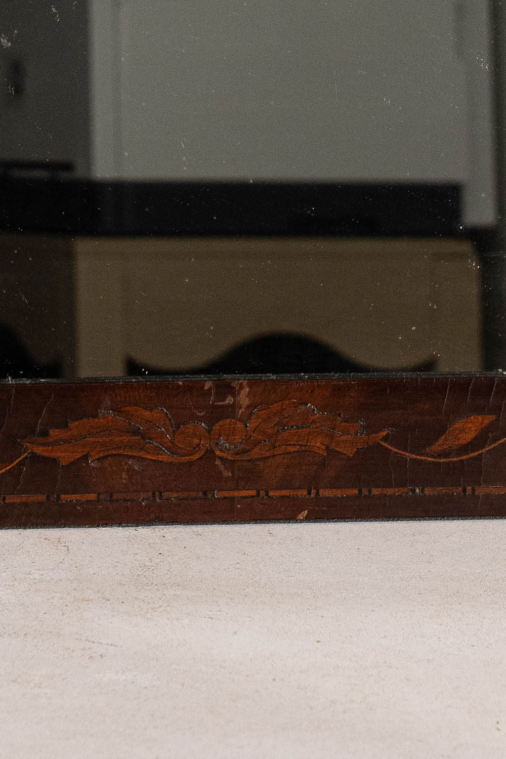 Georgian Marquetry Floral Mirror