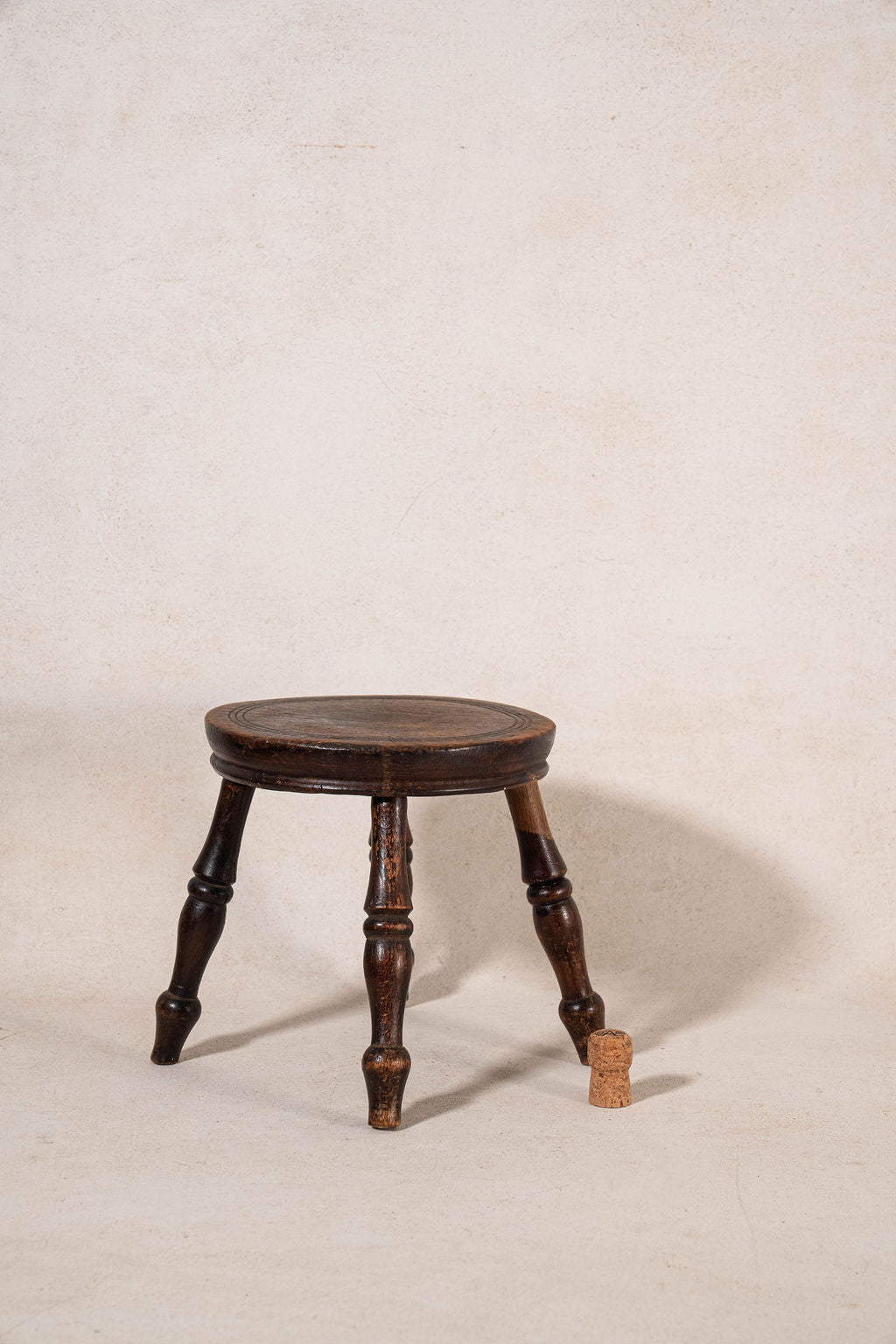 Antique French Oak Milk Stool