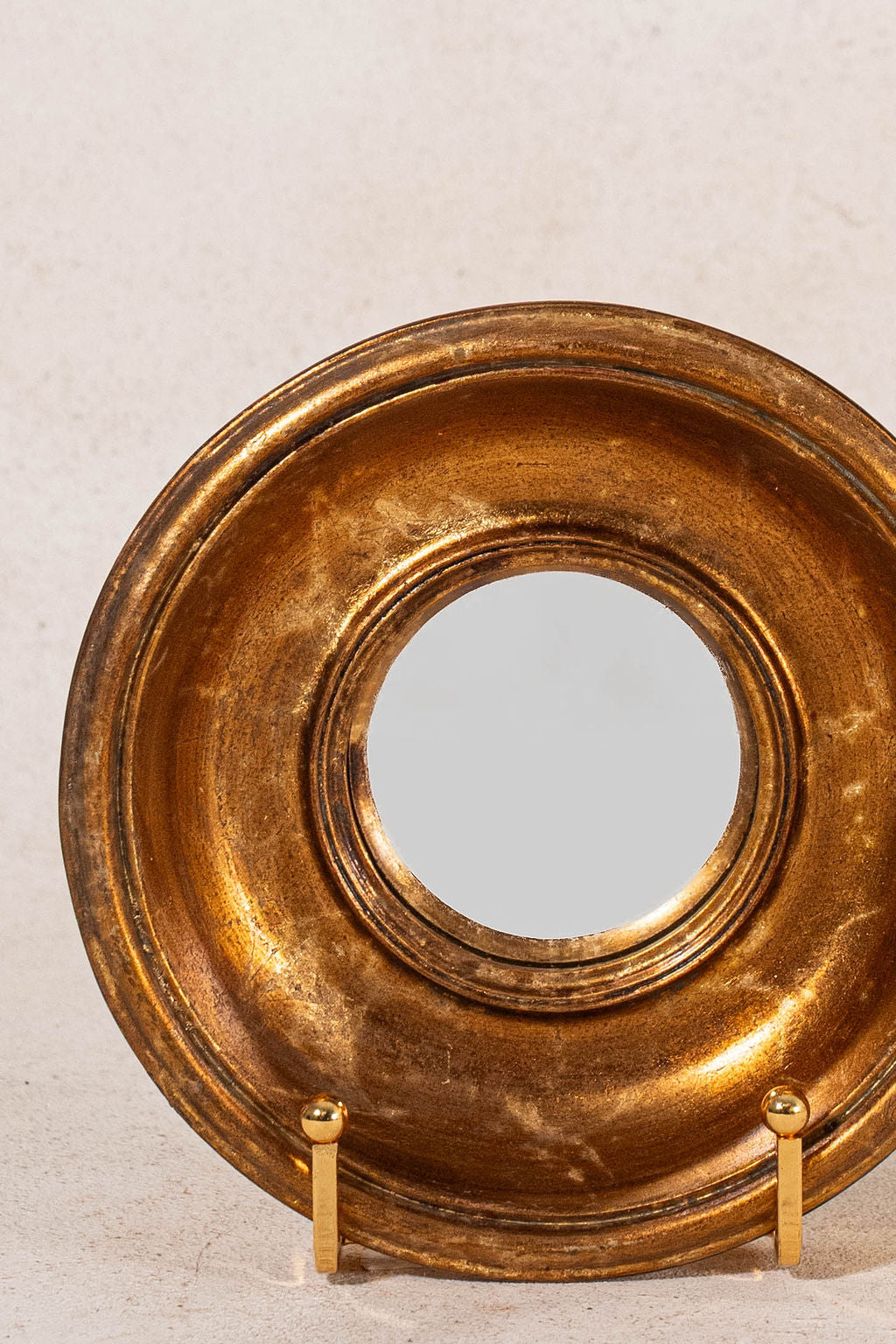 Petite Vintage Gilt Convex Mirror (SINGLE)