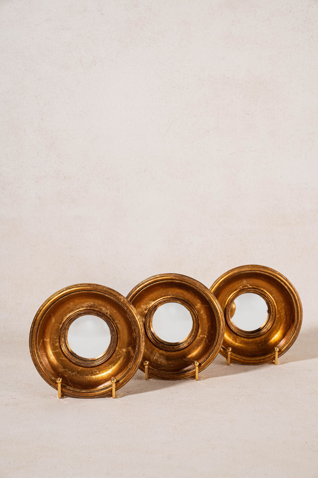 Petite Vintage Gilt Convex Mirror (SINGLE)