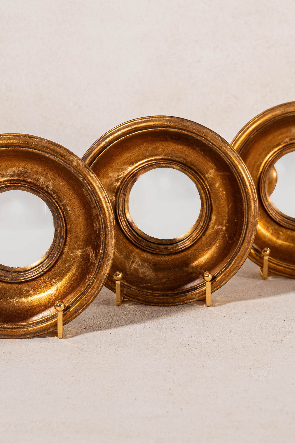 Petite Vintage Gilt Convex Mirror (SINGLE)