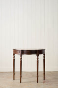 Load image into Gallery viewer, Vintage English Serpentine Demilune Table with Inlay + Drawer
