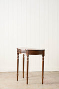 Load image into Gallery viewer, Vintage English Serpentine Demilune Table with Inlay + Drawer
