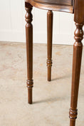 Load image into Gallery viewer, Vintage English Serpentine Demilune Table with Inlay + Drawer
