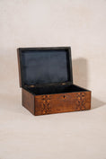 Load image into Gallery viewer, 19th Century Walnut Inlay Box with Navy Interior
