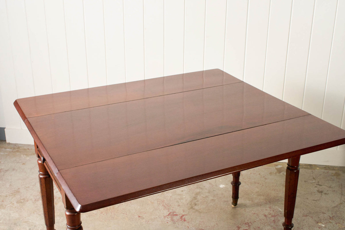 Large Antique English Mahogany Pembroke Table on Castors