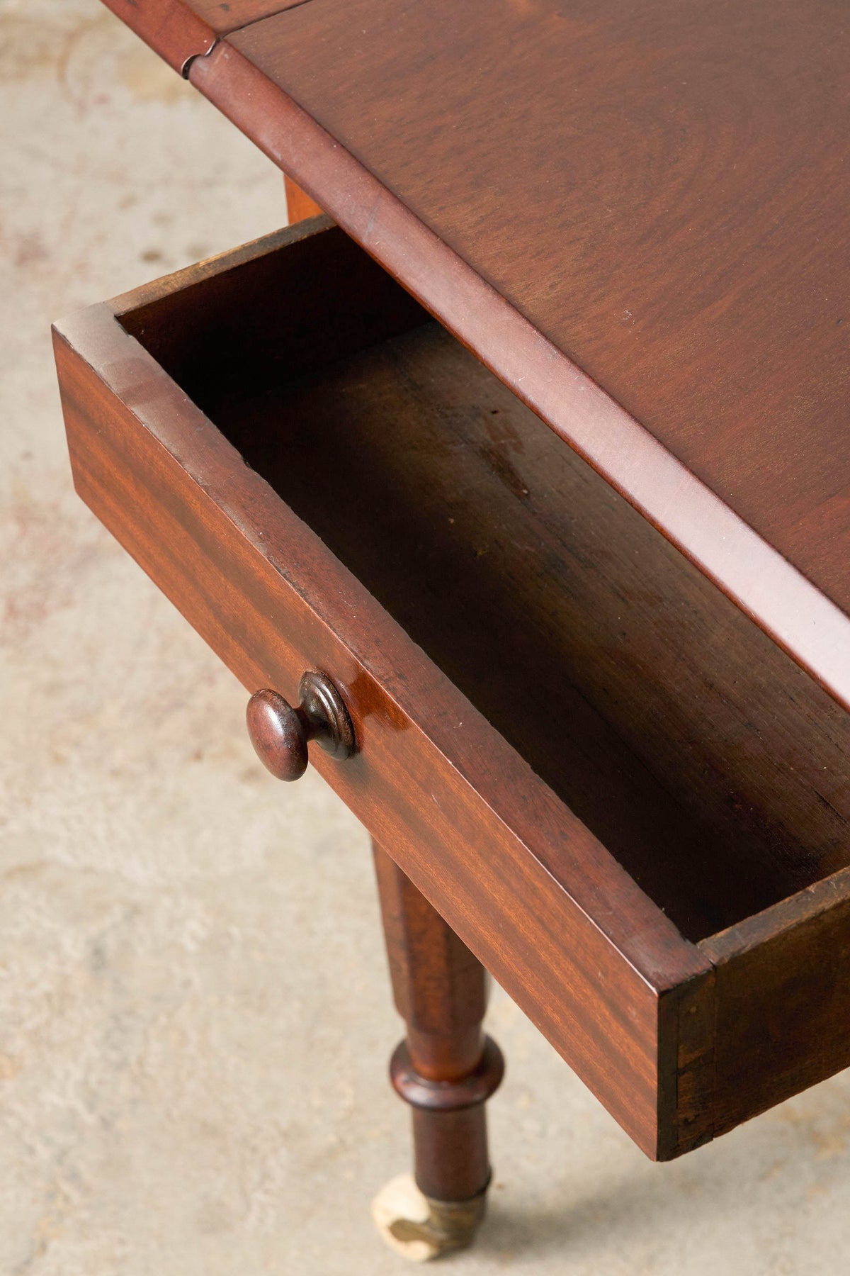 Large Antique English Mahogany Pembroke Table on Castors