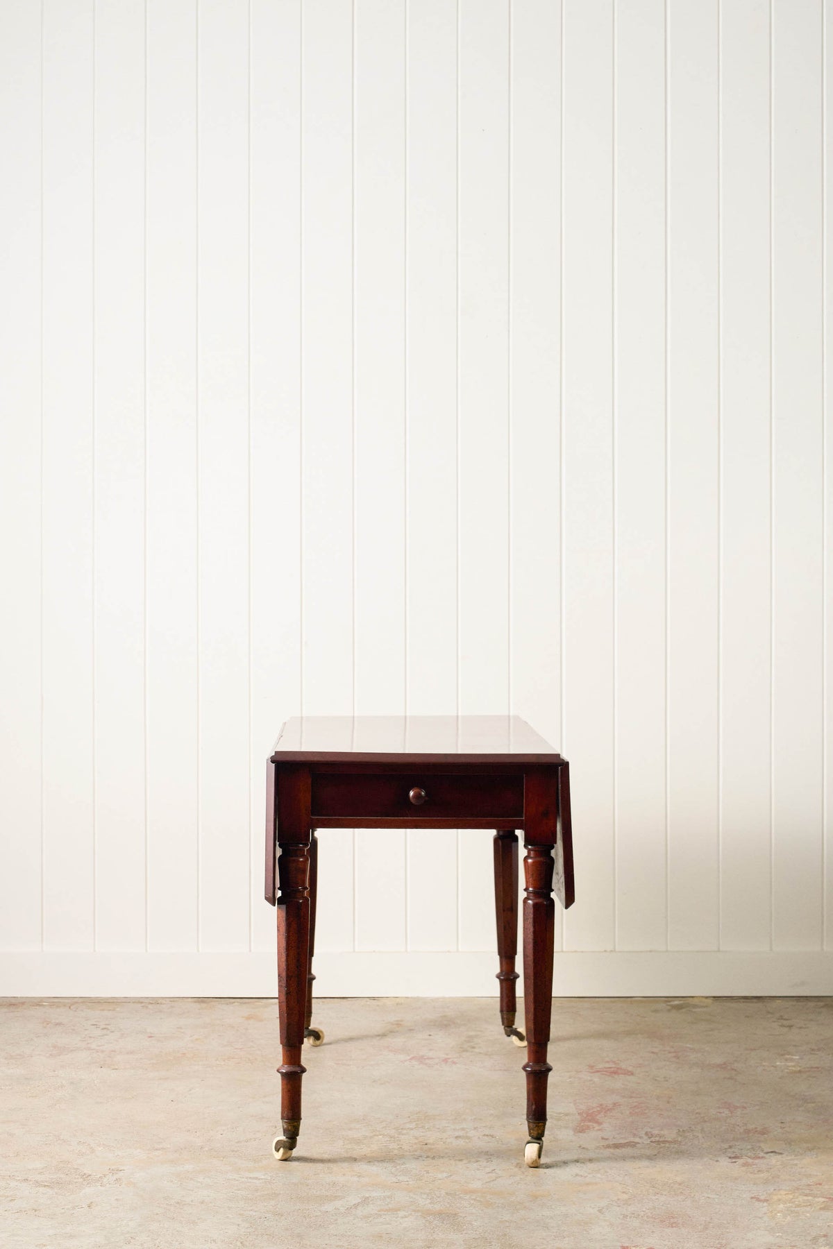 Large Antique English Mahogany Pembroke Table on Castors