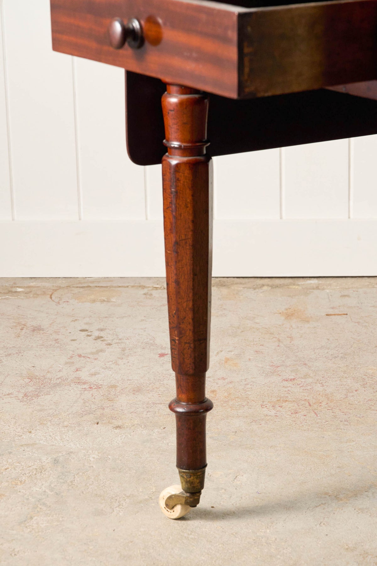 Large Antique English Mahogany Pembroke Table on Castors