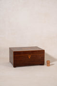 Load image into Gallery viewer, 19th Century English Mahogany Inlay Sewing Box with Initials “L.C”

