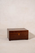 Load image into Gallery viewer, 19th Century English Mahogany Inlay Sewing Box with Initials “L.C”

