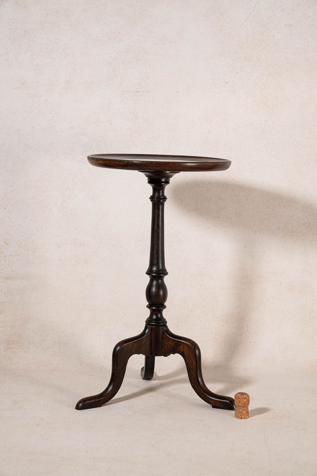 Antique English Mahogany Wine Table with Center Circle (c. 1920)