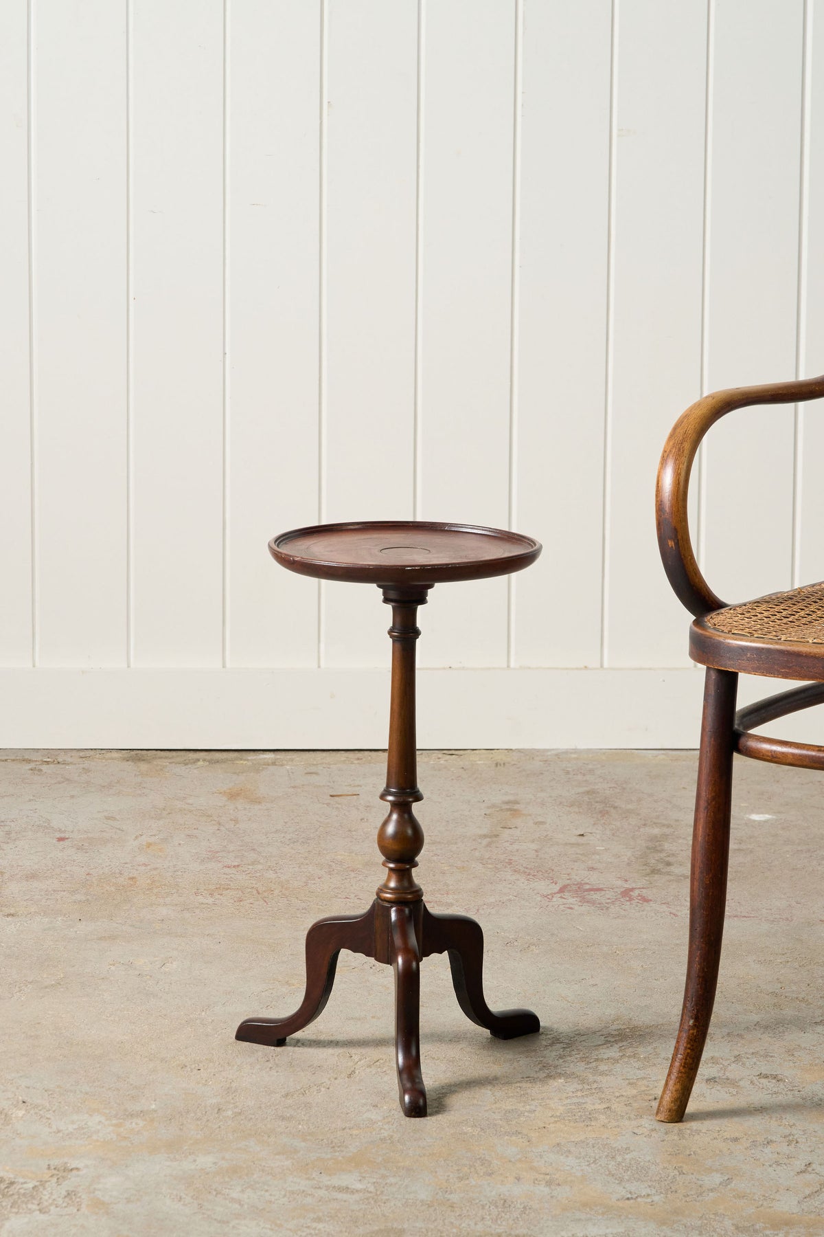 Antique English Mahogany Wine Table with Center Circle (c. 1920)