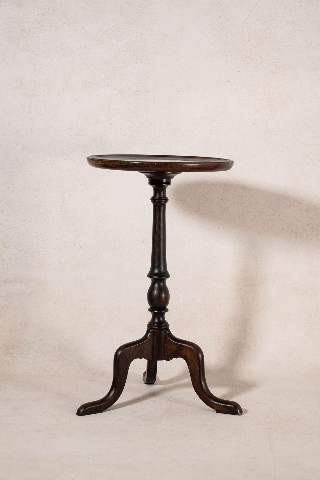 Antique English Mahogany Wine Table with Center Circle (c. 1920)