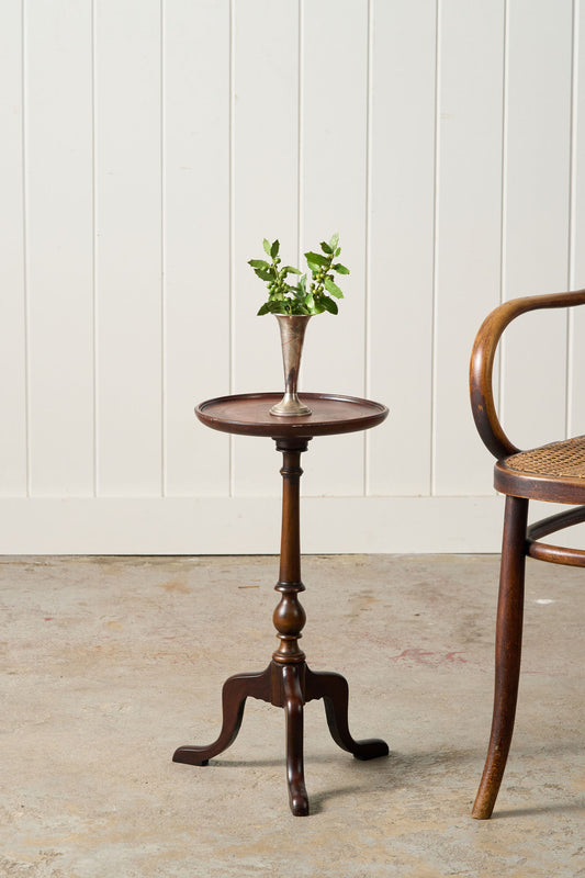 Antique English Mahogany Wine Table with Center Circle (c. 1920)