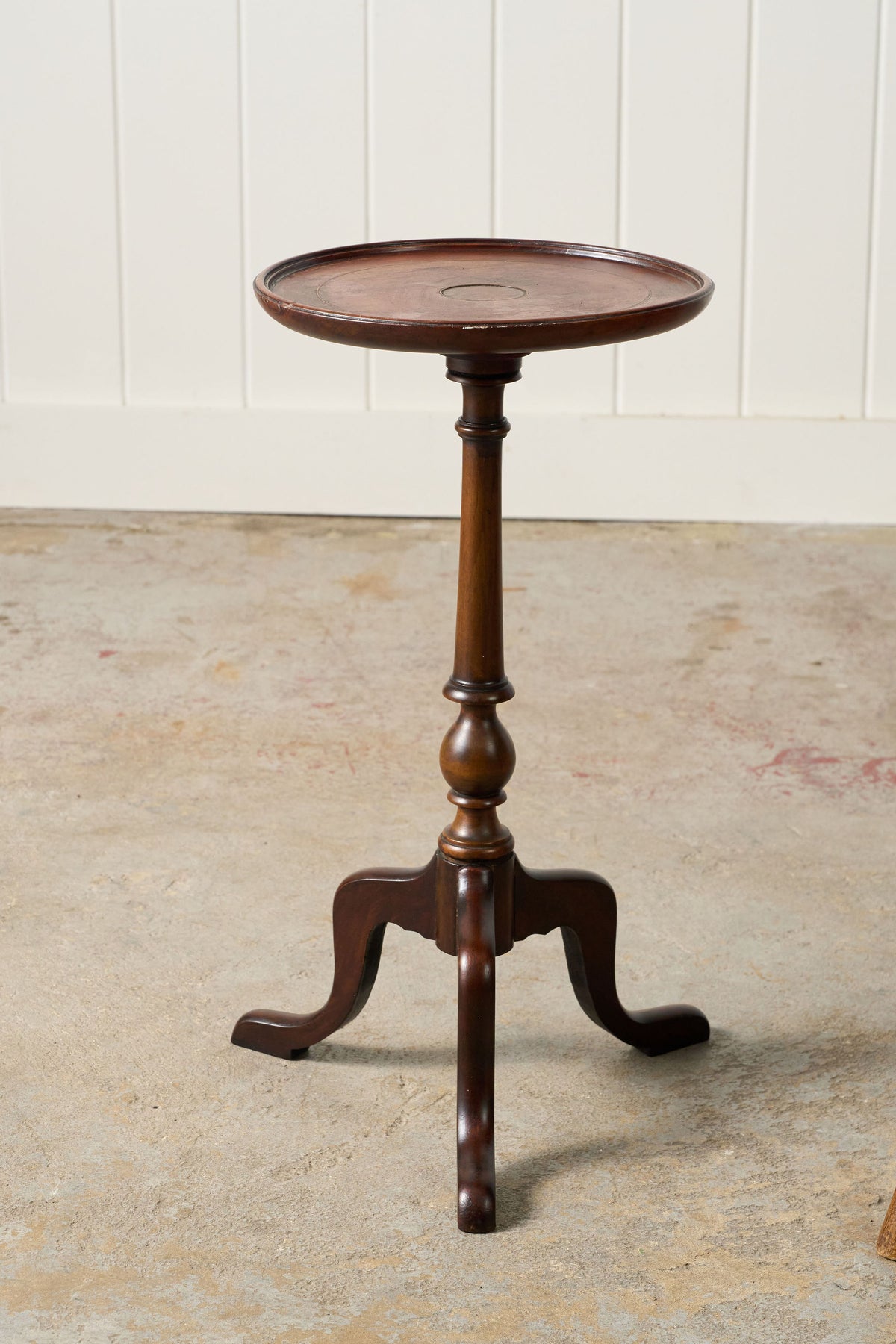 Antique English Mahogany Wine Table with Center Circle (c. 1920)