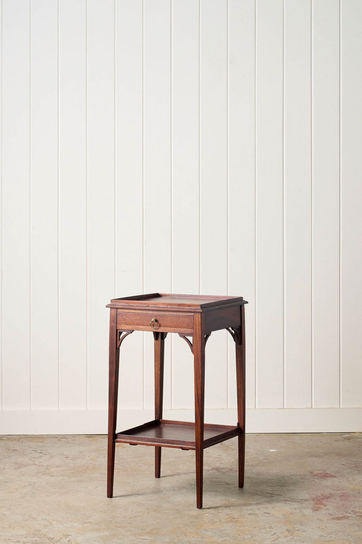 19th Century English Mahogany Two-Tier Side Table with Tray Top