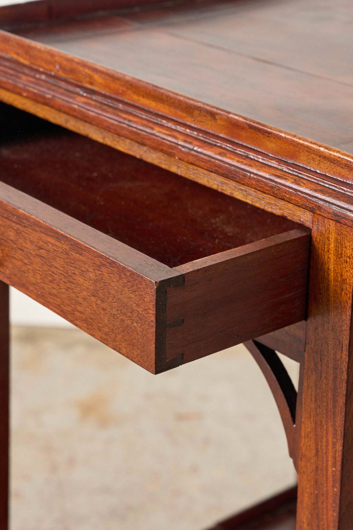 19th Century English Mahogany Two-Tier Side Table with Tray Top