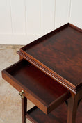 Load image into Gallery viewer, 19th Century English Mahogany Two-Tier Side Table with Tray Top
