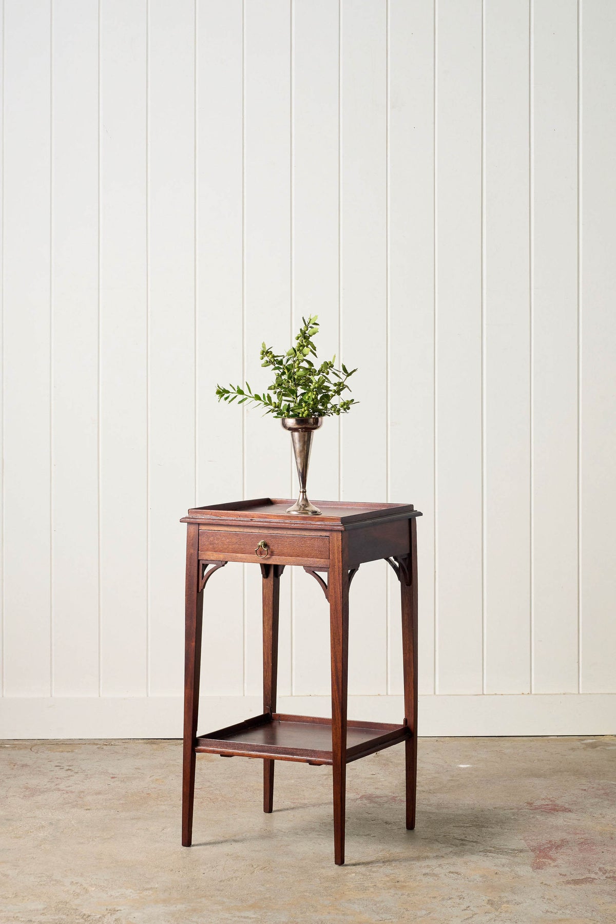 19th Century English Mahogany Two-Tier Side Table with Tray Top