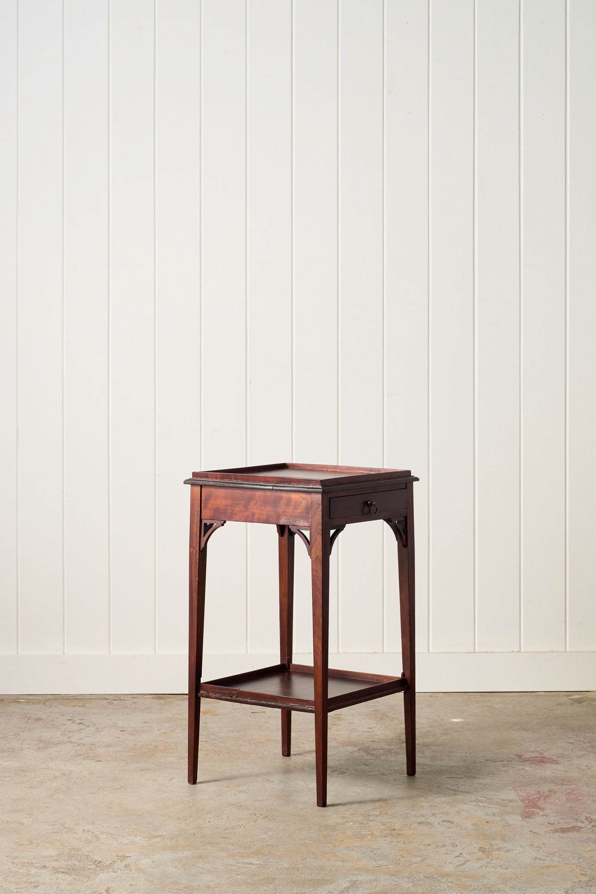 19th Century English Mahogany Two-Tier Side Table with Tray Top