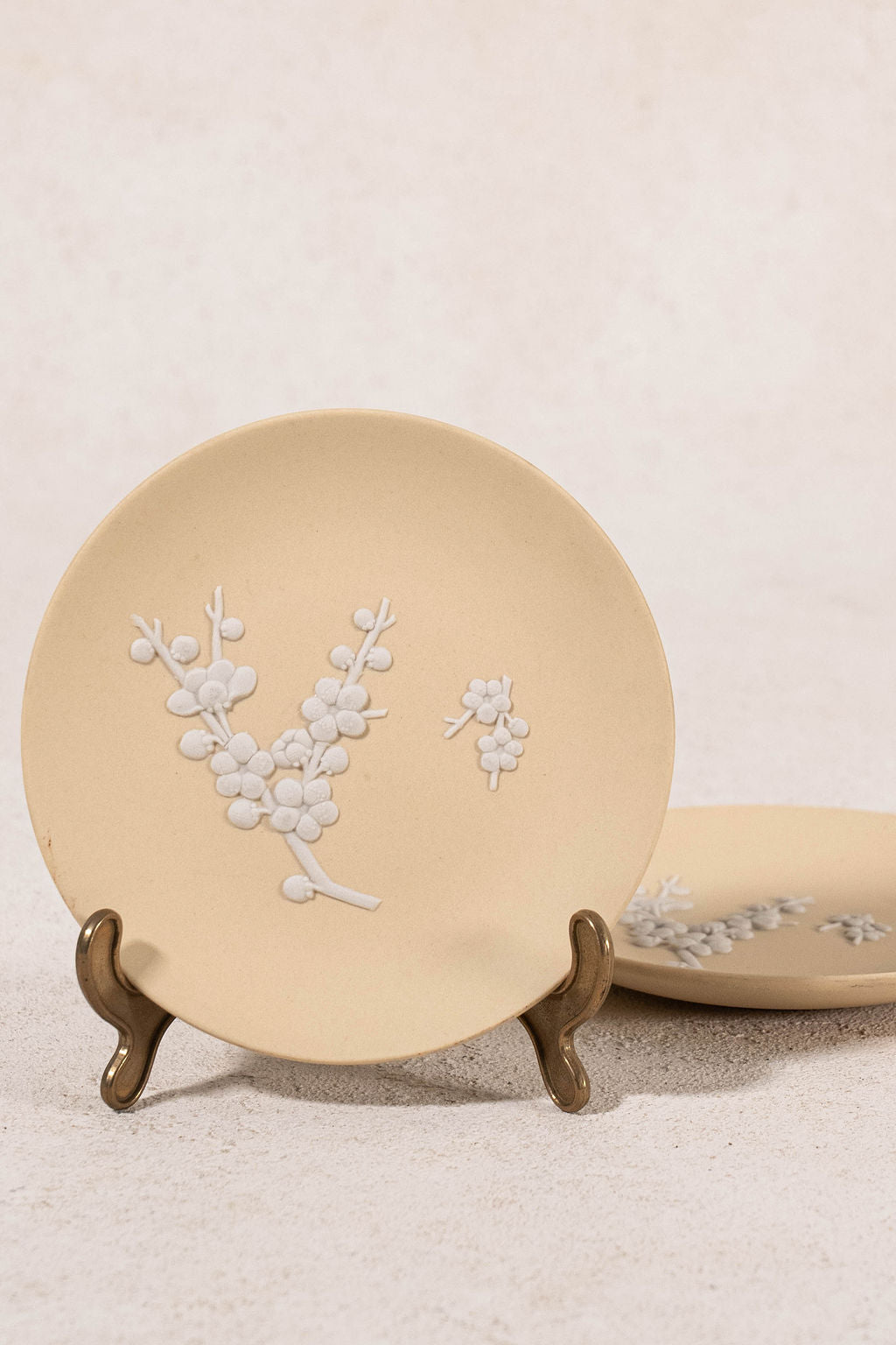 PAIR Wedgwood Yellow Jasperware Primrose Plates