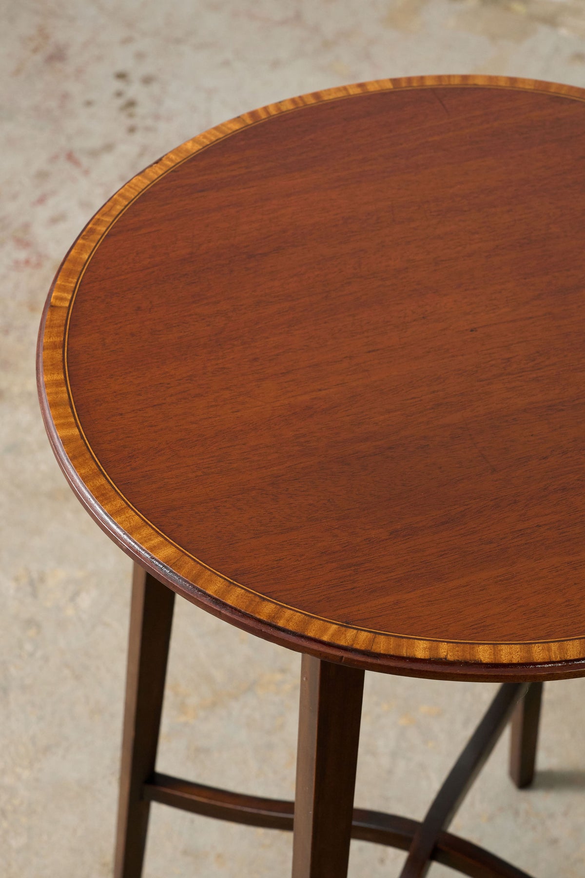 Edwardian Mahogany Inlay Round Side Table