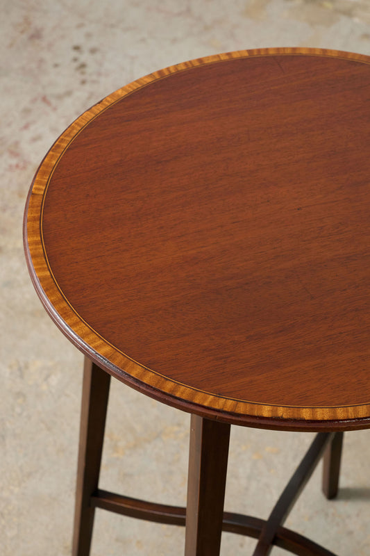 Edwardian Mahogany Inlay Round Side Table
