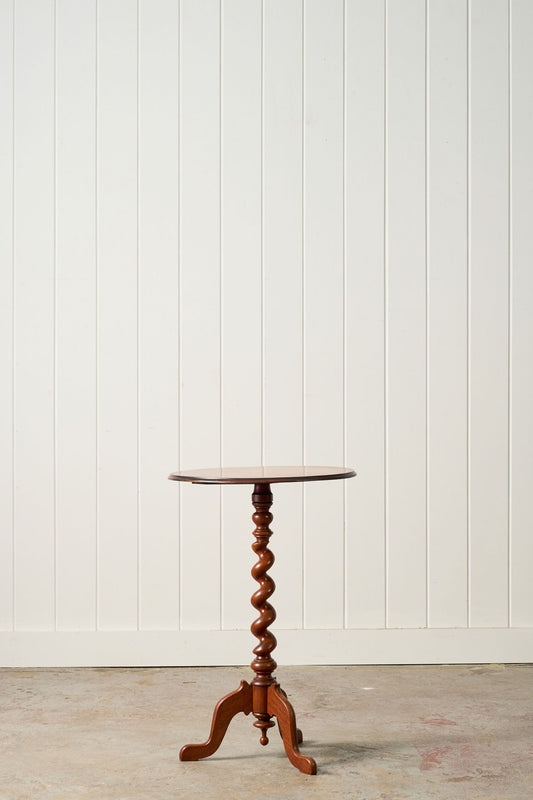 Victorian Revival Oak Barley Twist Wine Table (c. 1880)