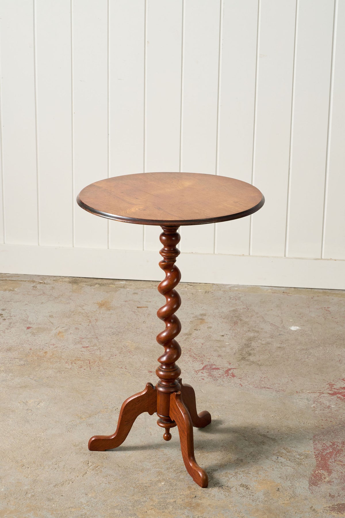 Victorian Revival Oak Barley Twist Wine Table (c. 1880)