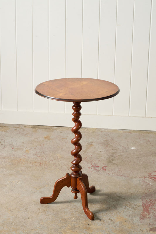 Victorian Revival Oak Barley Twist Wine Table (c. 1880)