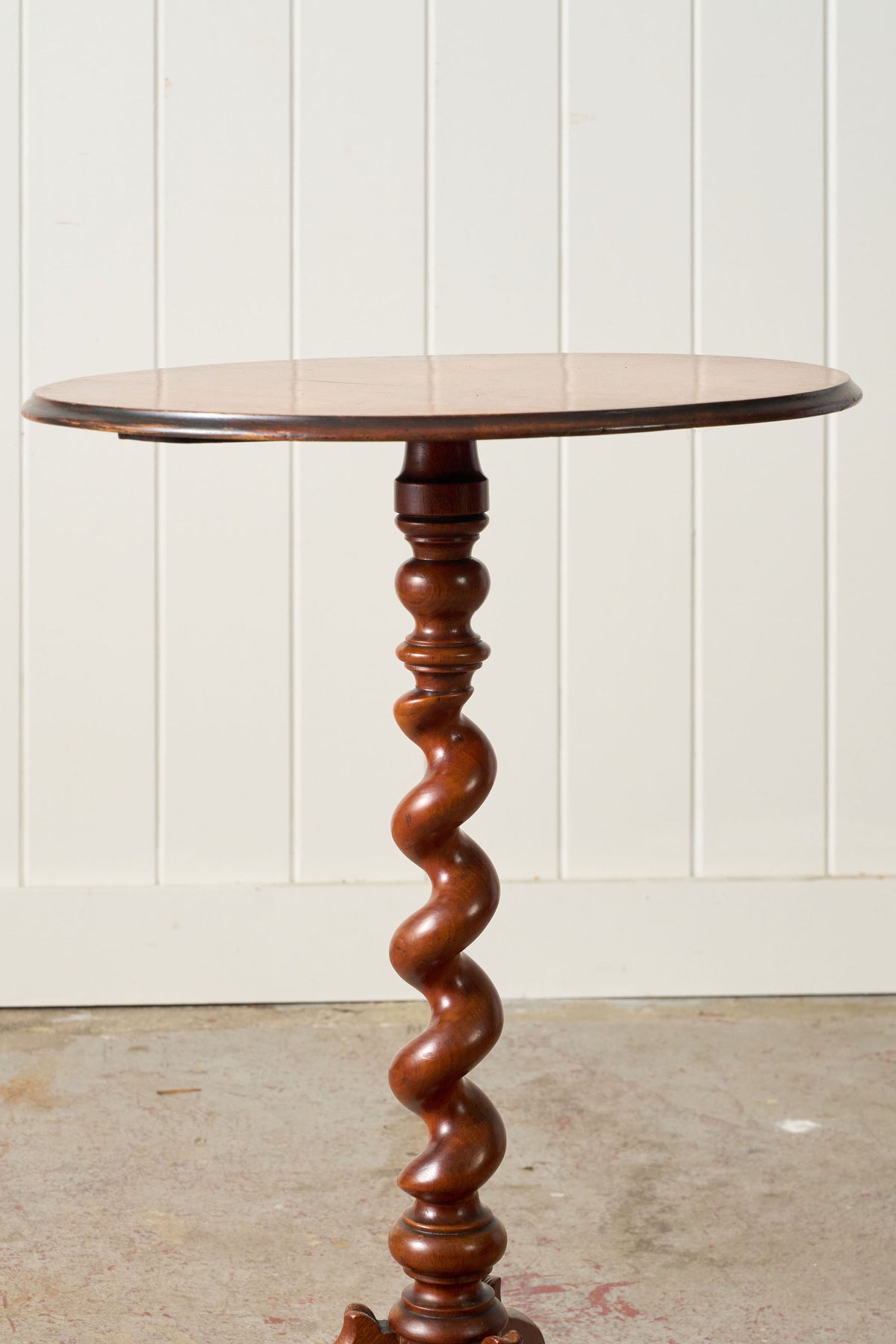 Victorian Revival Oak Barley Twist Wine Table (c. 1880)
