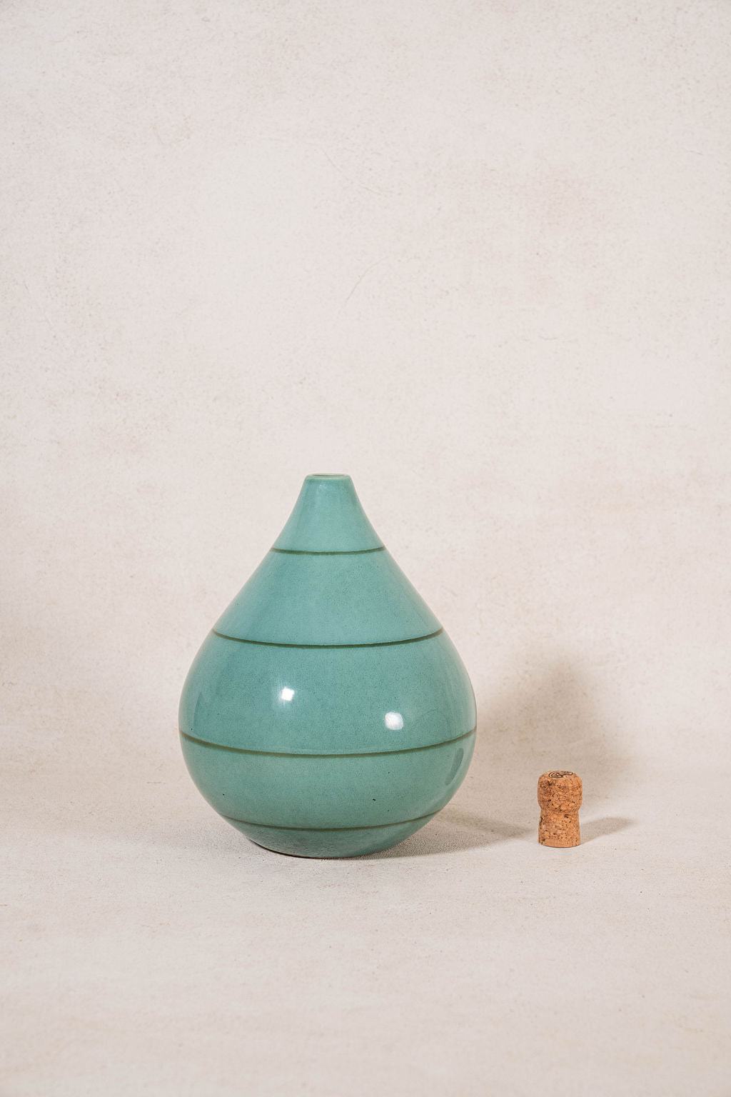 Blue + Green Teardrop Pottery Vase