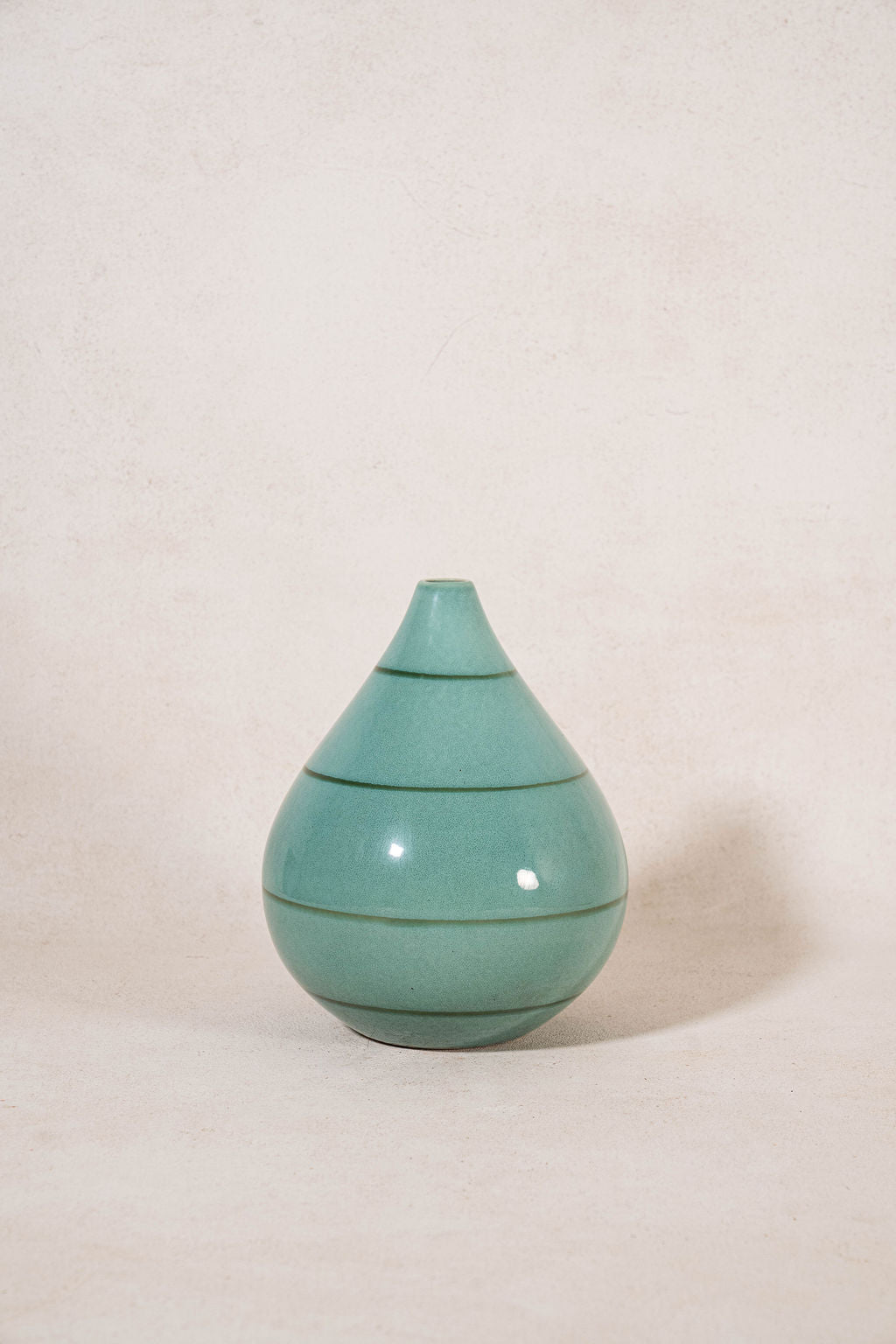 Blue + Green Teardrop Pottery Vase