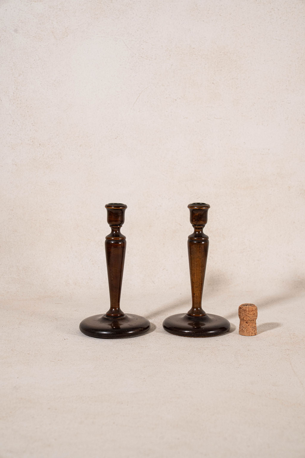 PAIR of Antique Wooden Candlesticks