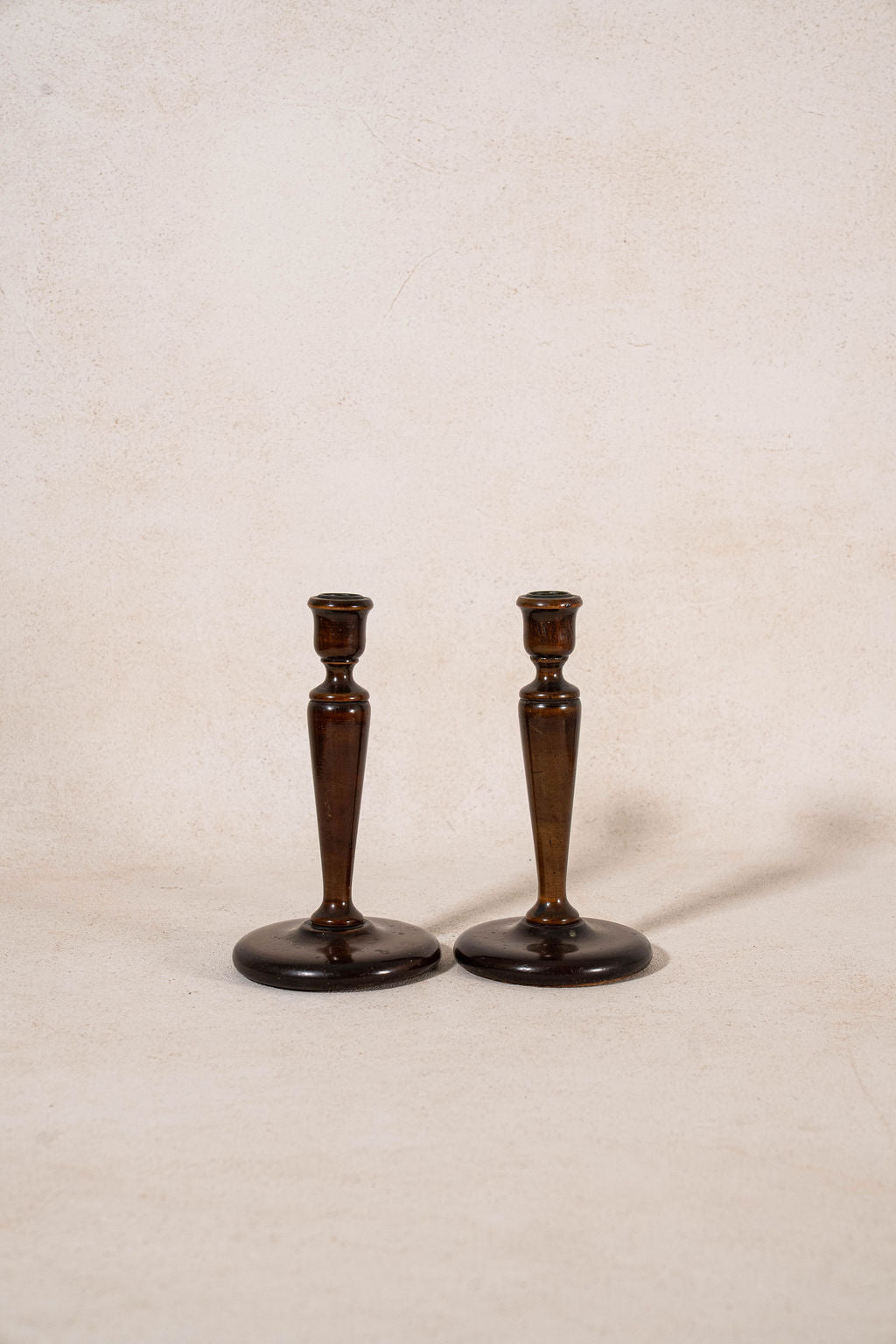 PAIR of Antique Wooden Candlesticks