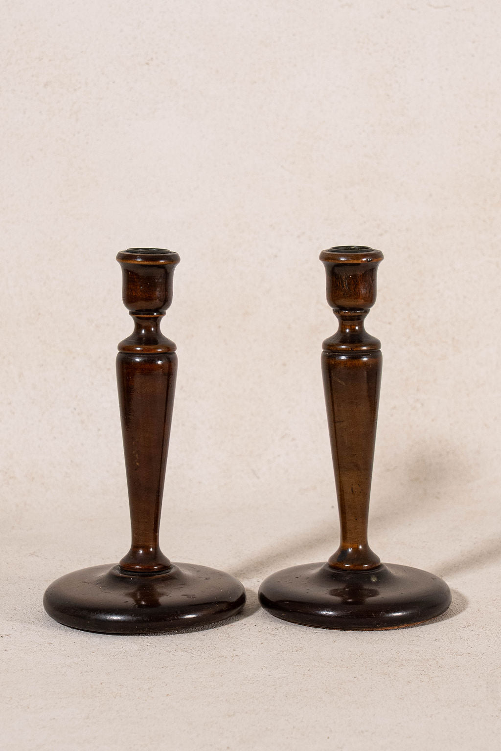 PAIR of Antique Wooden Candlesticks