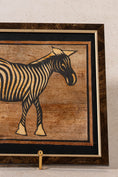 Load image into Gallery viewer, Vintage Framed Zebra Straw Art
