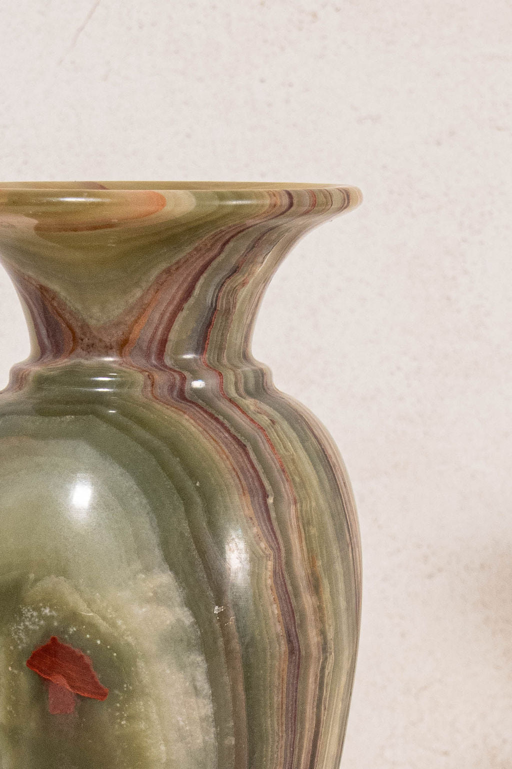 Mid-Century Onyx Vase 12.5 "H
