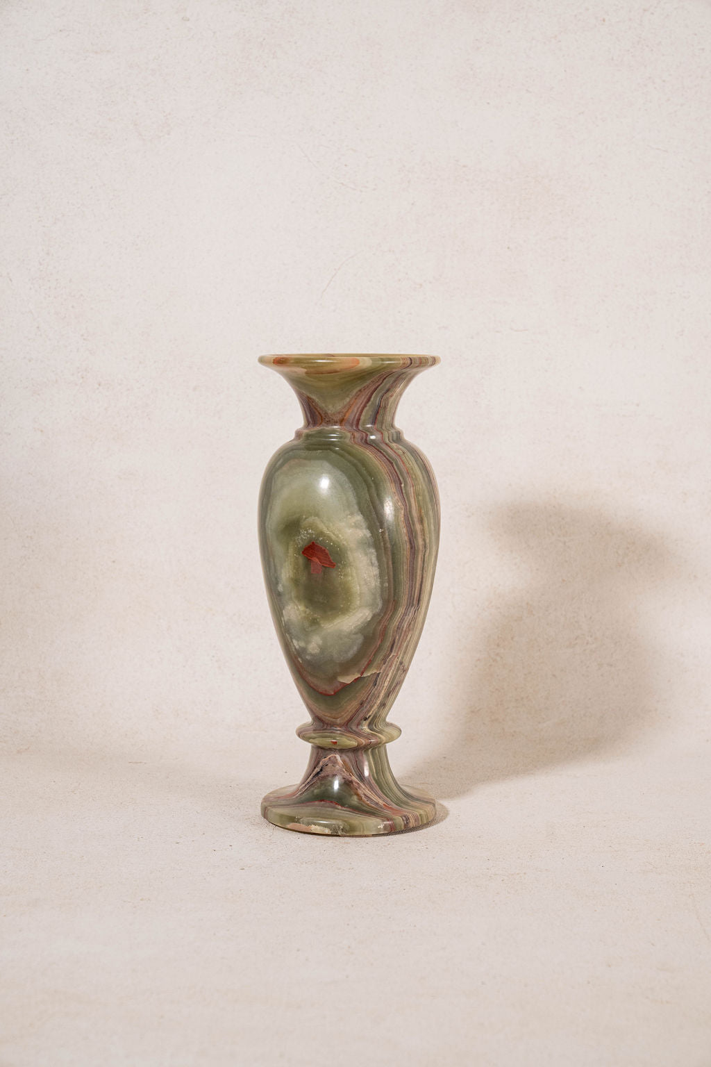 Mid-Century Onyx Vase 12.5 "H