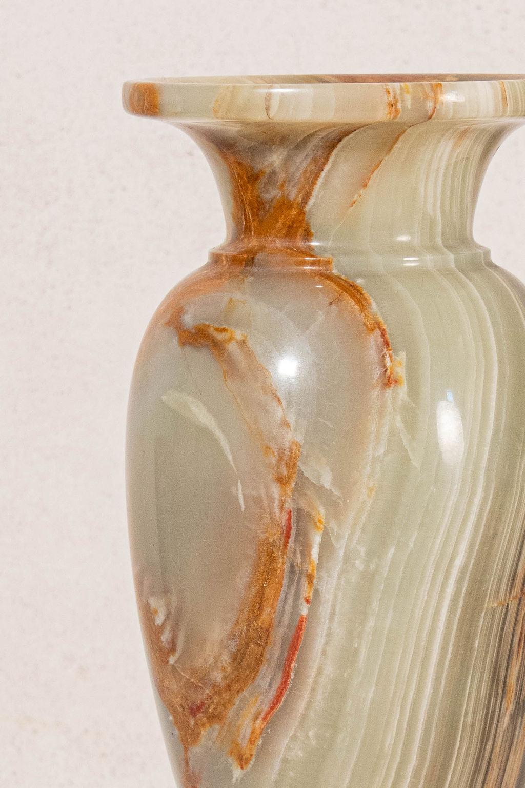 Mid-Century Onyx Vase 13 "H